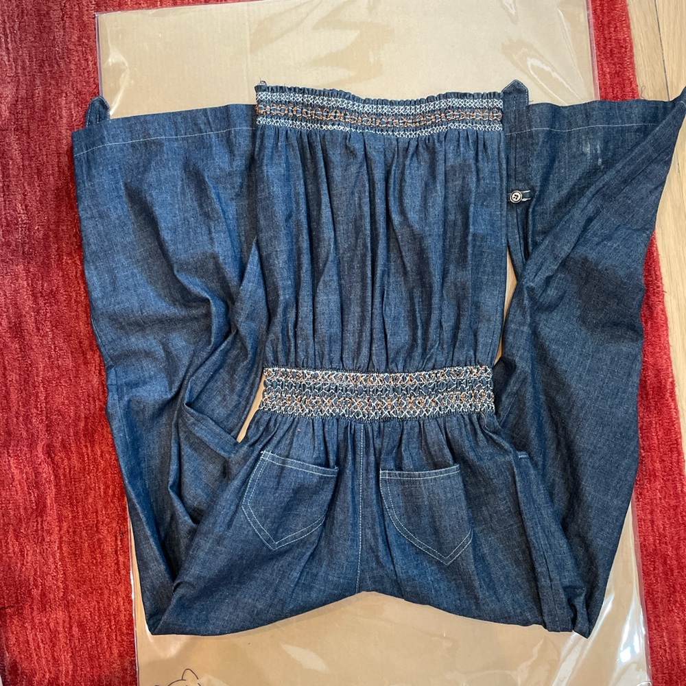Stylish Blue Denim Jumpsuit - Picture 3 of 4